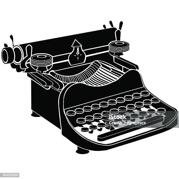 Ręczna Maszyna Do Pisania Wektor Ilustracja - Stockowe grafiki wektorowe i więcej obrazów Maszyna do pisania - Maszyna do pisania, Grafika wektorowa, Antyczny