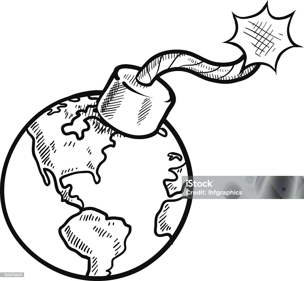Global crise Croquis - clipart vectoriel de Bombe libre de droits