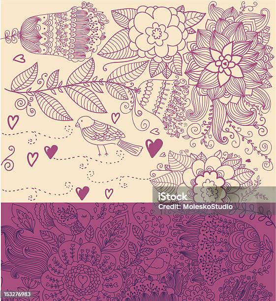 Floral Background Stock Illustration - Download Image Now - Bird, Decoration, Design
