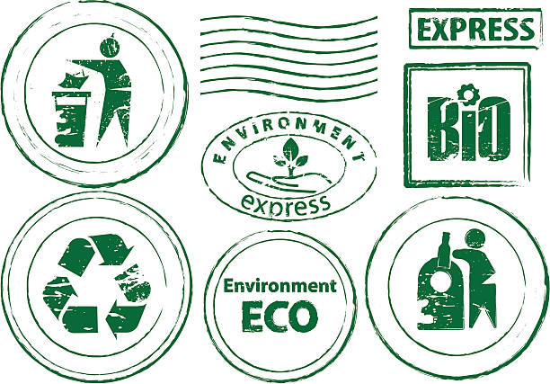 Eco rubber stamp. vector art illustration