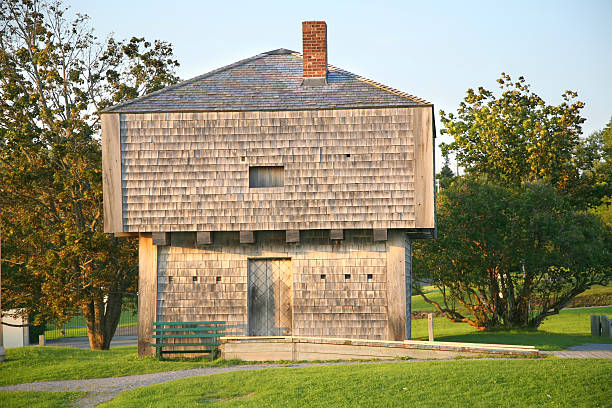 The St. Andrews Blockhouse overlooks the harbour and waterfront of St. Andrews, New Brunswick, Canada. The St. Andrews Blockhouse is associated with the defence of British North America against American privateers and military forces during the War of 1812.