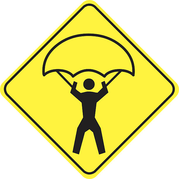 A Parachute Xing Sign vector art illustration