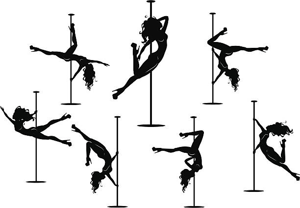 cheerleaderki sylwetki z stojaka - slim women silhouette exercising stock illustrations
