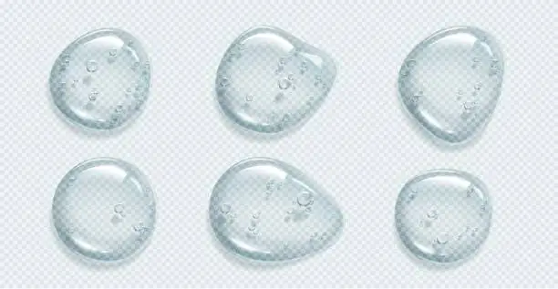 Vector illustration of Serum texture with bubble, cosmetic gel drop png