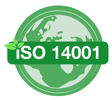 ISO 14001 Symbol is an international standard concept for an organization's environmental management system. to enhance the environmental performance within the organization and for environmental sust