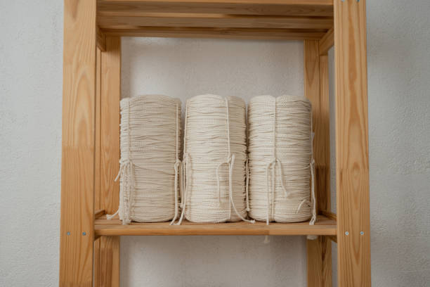 istock Wooden shelving with rolls of rope 1532888998