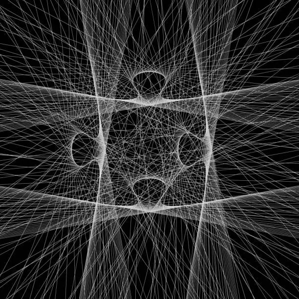 Vector illustration of A jigsaw puzzle piece formed by tangent lines only