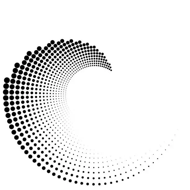 Vector illustration of Swirl pattern of dots