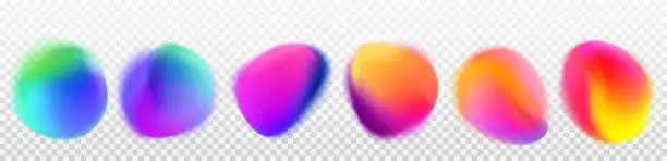 Vector illustration of Realistic set of abstract gradient spots