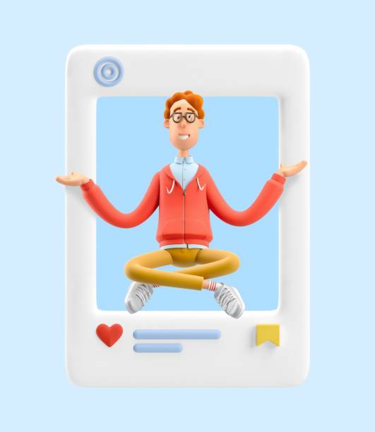 istock 3d illustration. Social media concept. Larry in mediation. 1533005266