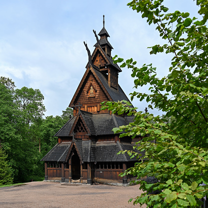 Oslo, Norway, July 6, 2023 - Gol Stave Church in Norway