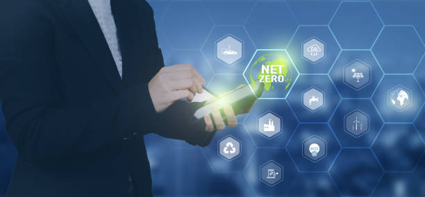 istock Net Zero and Carbon Neutral Concepts Net Zero Emissions Goals With a connected icon concept related to Net Zero with hexagon grid. 1533073976