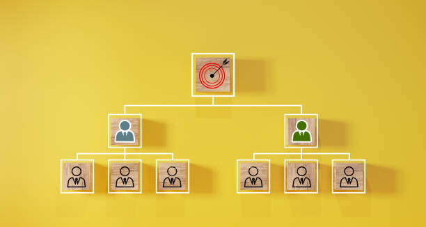 istock Red dartboard and black arrow connection linkage with human icon for customer focus target group and customer relation management concept. 1533093477