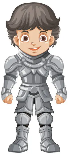 Vector illustration of Cartoon knight boy character