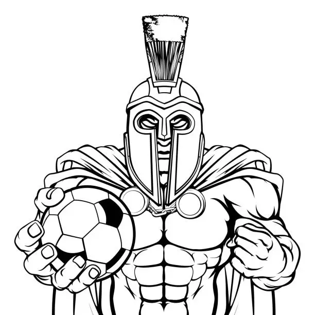 Vector illustration of Trojan Spartan Soccer Football Sports Mascot