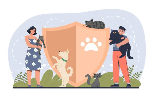 Vector illustration of Protection of animals vector banner
