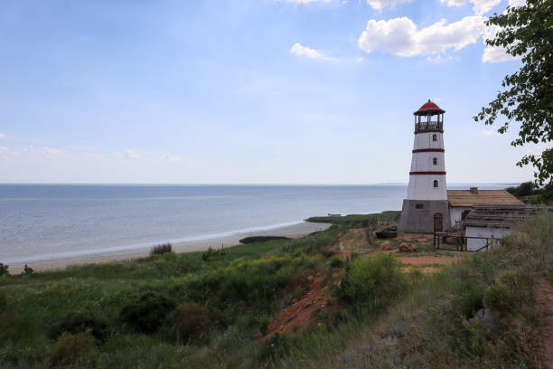 istock the old lighthouse against the blue sky 1533230098