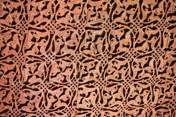 istock Wall decorative patterns of Qutb complex in South Delhi, India, close up ancient bas relief 1533234900