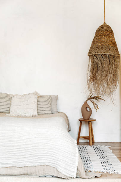 istock cozy hotel room with boho design in bedroom 1533315183