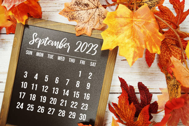 istock September 2023 monthly calendar with maple leaf on wooden background 1533349682
