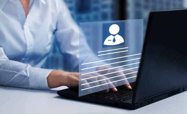 istock Human resources HR and management concept. Employee must complete the online survey form. Marked checklist on a clipboard. 1533355656