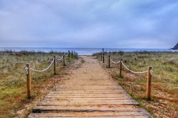 istock Rodiles beach wooden walkway 1533360341