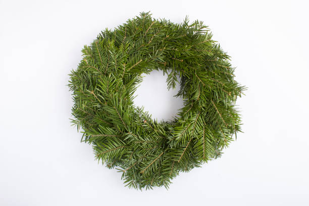 istock Christmas ring or wreath on the white background. Top view. Close-up. 1533379141