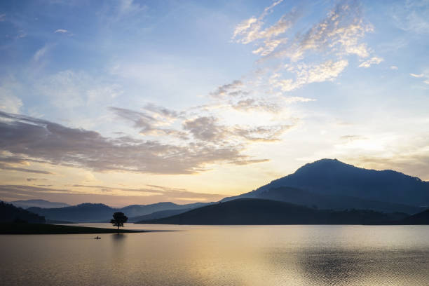 istock Mountains with the lake in early morning 1533408942