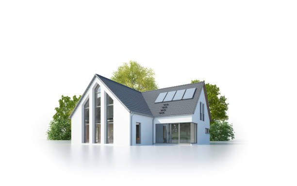 istock Isolated modern house with glass front 1533427487