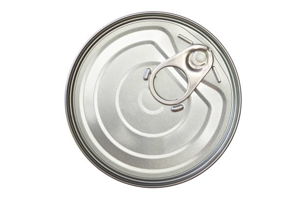 istock Top view of metal tin container without label isolated on white background. 1533450471