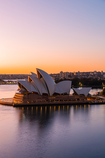 Sydney, Australia - July 9, 2023: Beautiful morning view of Sydney Opera House.