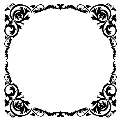 A simple but ornate leaf and vine themed scrollwork frame