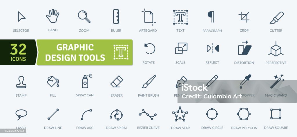 Graphics Tools Logo Graphic Design Tools Stock Illustration - Download Image Now - Art ...