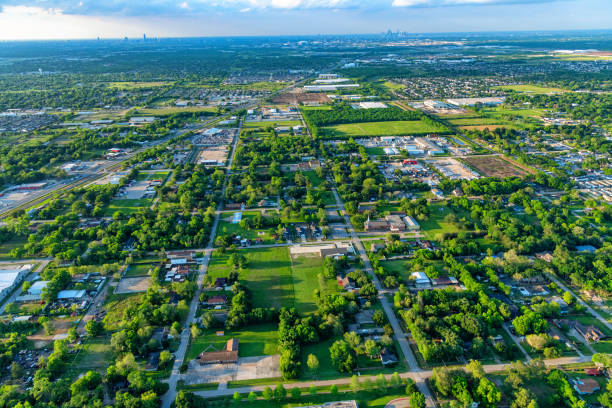suburban houston aerial - houston-texas bildbanksfoton och bilder