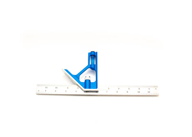 istock Etched stainless steel 12 inches blade ruler marker combination square self-aligning draw bolt for quick adjustments, cast zinc head isolated background, marking, scriber, layout tool 1533533227