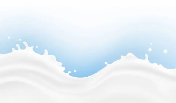 Vector illustration of White wave along with drips and splashes. Vector illustration. Can be use for your design.