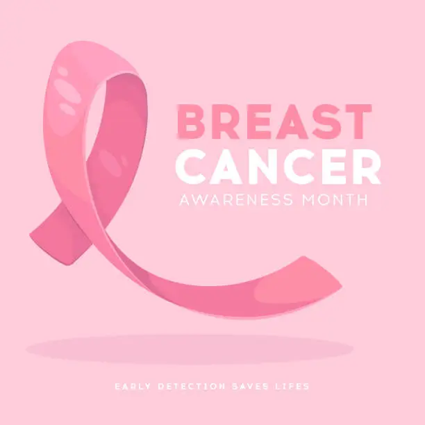 Vector illustration of breast cancer awareness month banner