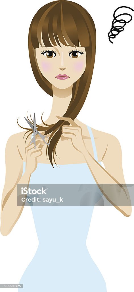 Split aux extrémités - clipart vectoriel de Cheveux longs libre de droits