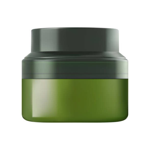 istock Green cosmetic jar. Nature cream jar template, lid 1533611093