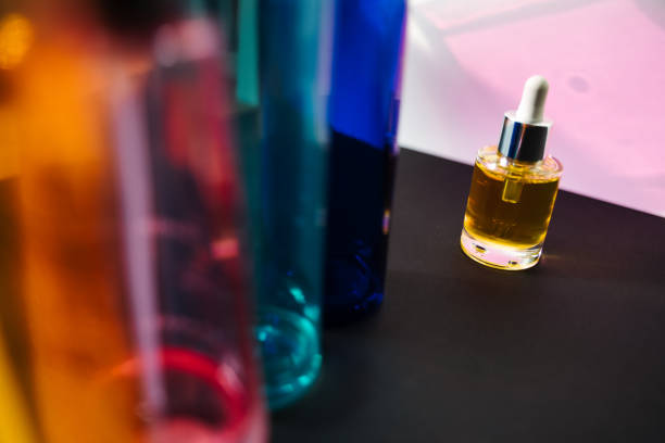 istock Face oil and colorful bottles 1533611096