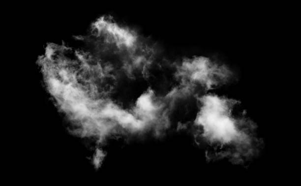 istock White cloud isolated on black background,Textured smoke,brush effect 1533618908