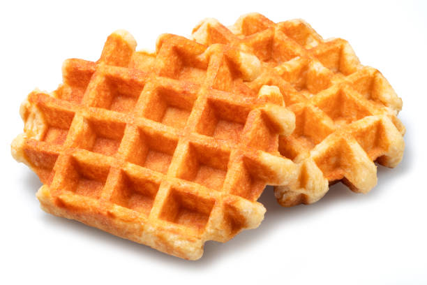 istock Belgian waffle with deep pockets for filling isolated on white background. 1533624029
