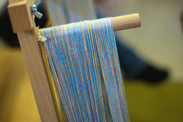 istock Colorful cotton yarn on a warping board 153362630