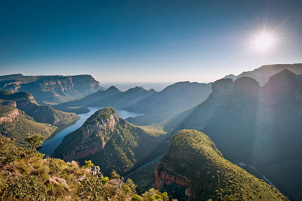 Blyde River Canyon Morning sunlights baths the Blyde River Canyon in Mpumulanga, South Africa blyde river canyon stock pictures, royalty-free photos & images