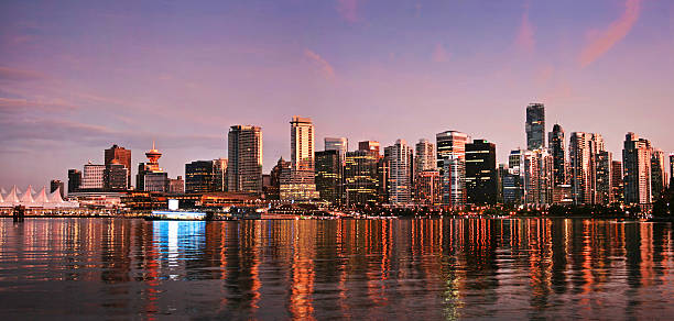 istock Vancouver skyline panorama at sunset 153363706