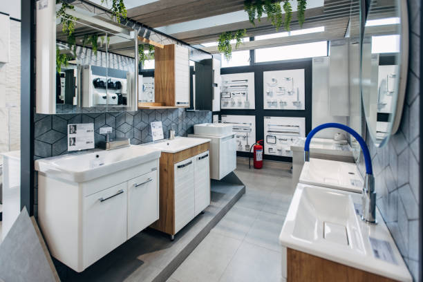 istock Bathrooms equipment in showroom 1533669897