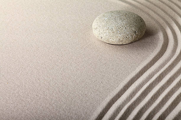 istock zen sand stone garden 153367214
