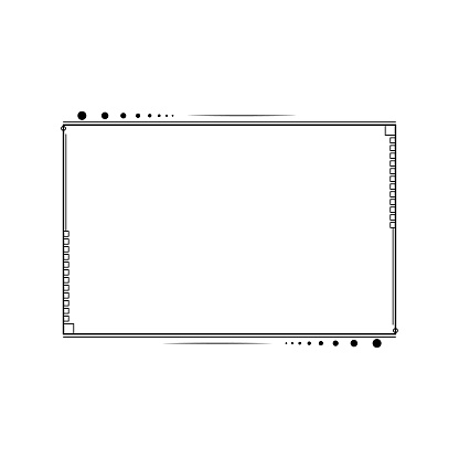 Abstract Black Simple Line Rectangular Frame Doodle Outline Element ...