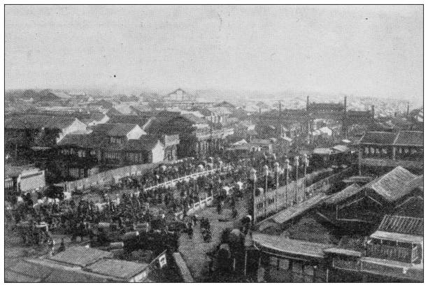 istock Antique image from British magazine: China, Beijing, Outside the Chien Men 1533786822