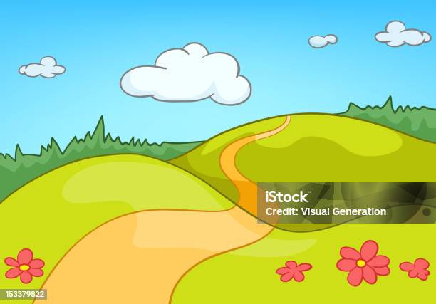 Cartoon Nature Landscape Stock Illustration - Download Image Now - Beauty,  Beauty In Nature, Blue - iStock